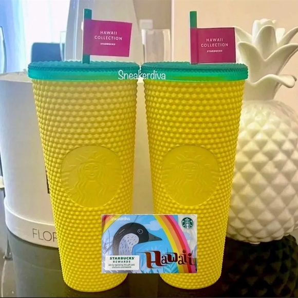 Starbucks Other - 🍍2 Starbucks Hawaii pineapple studded tumbler 🍍